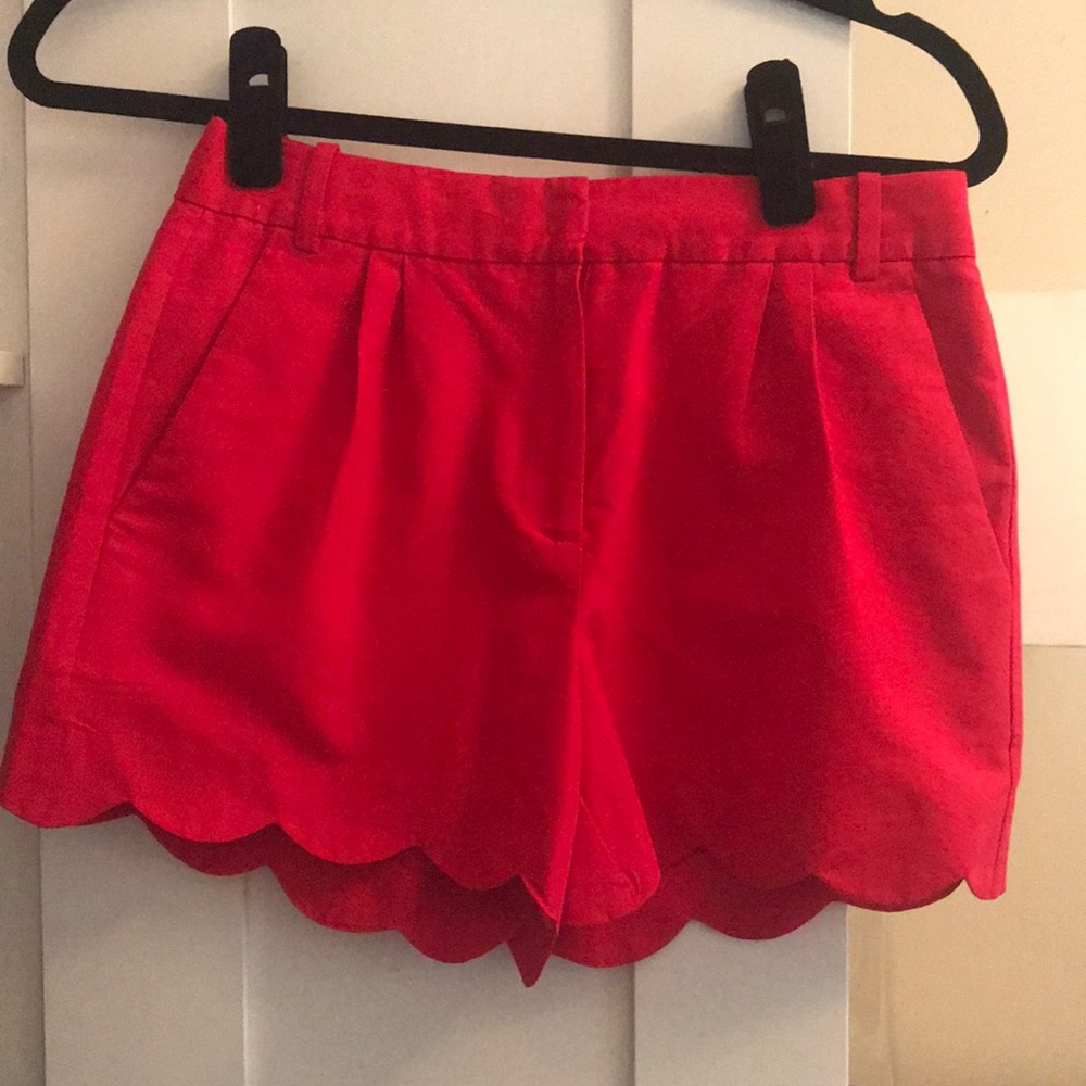 JCrew silk scalloped shorts - Size 00